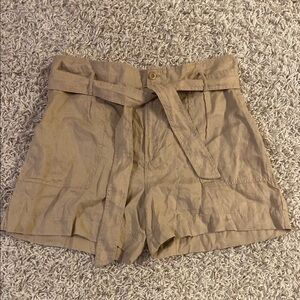 Ralph Lauren black label Tan Lino High Waist Shorts with Belt size 14